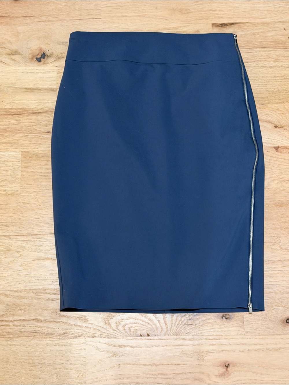 Express Navy Pencil Skirt with Side Zip Detail